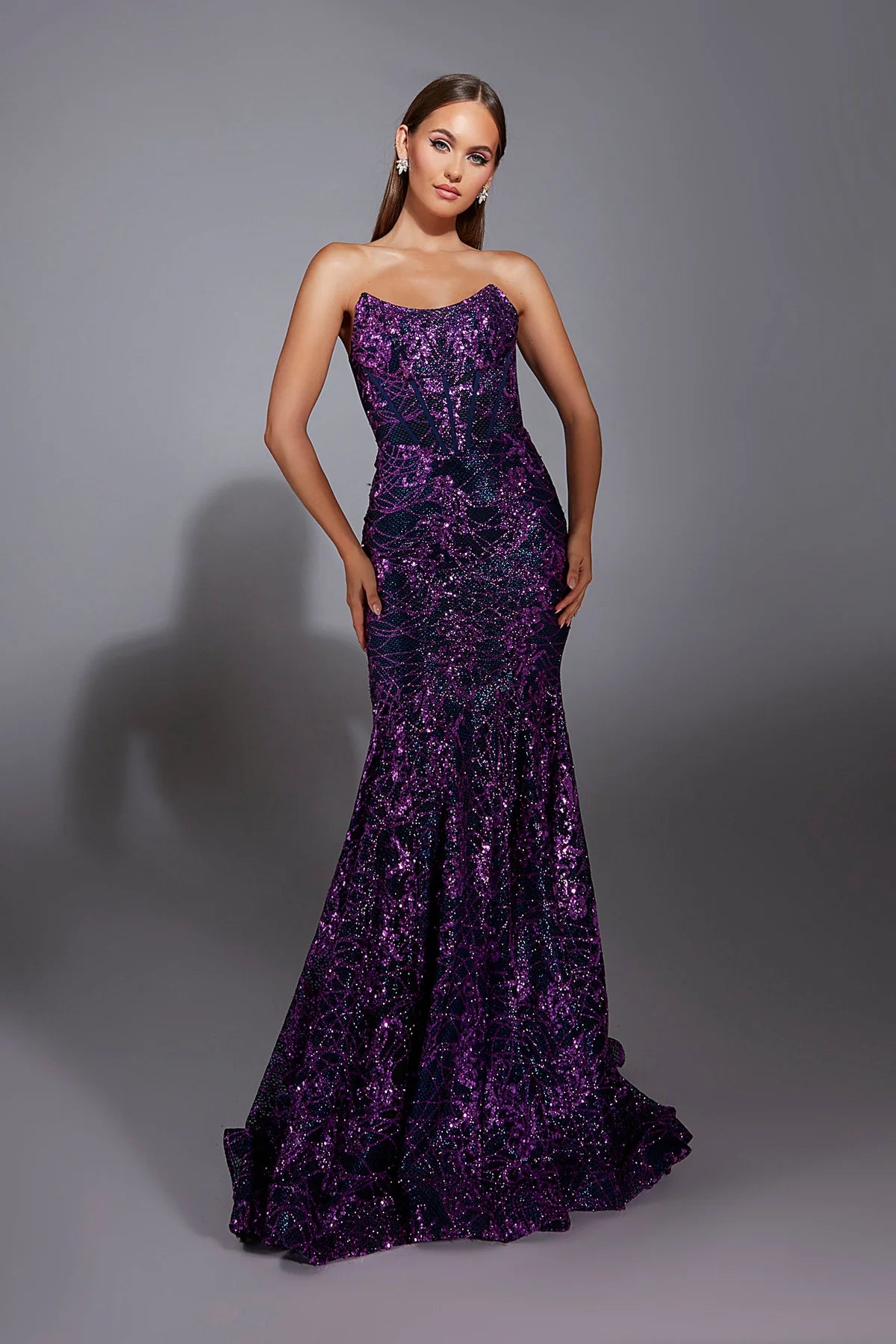Alyce Paris Purple Multi 61887 Size 6
