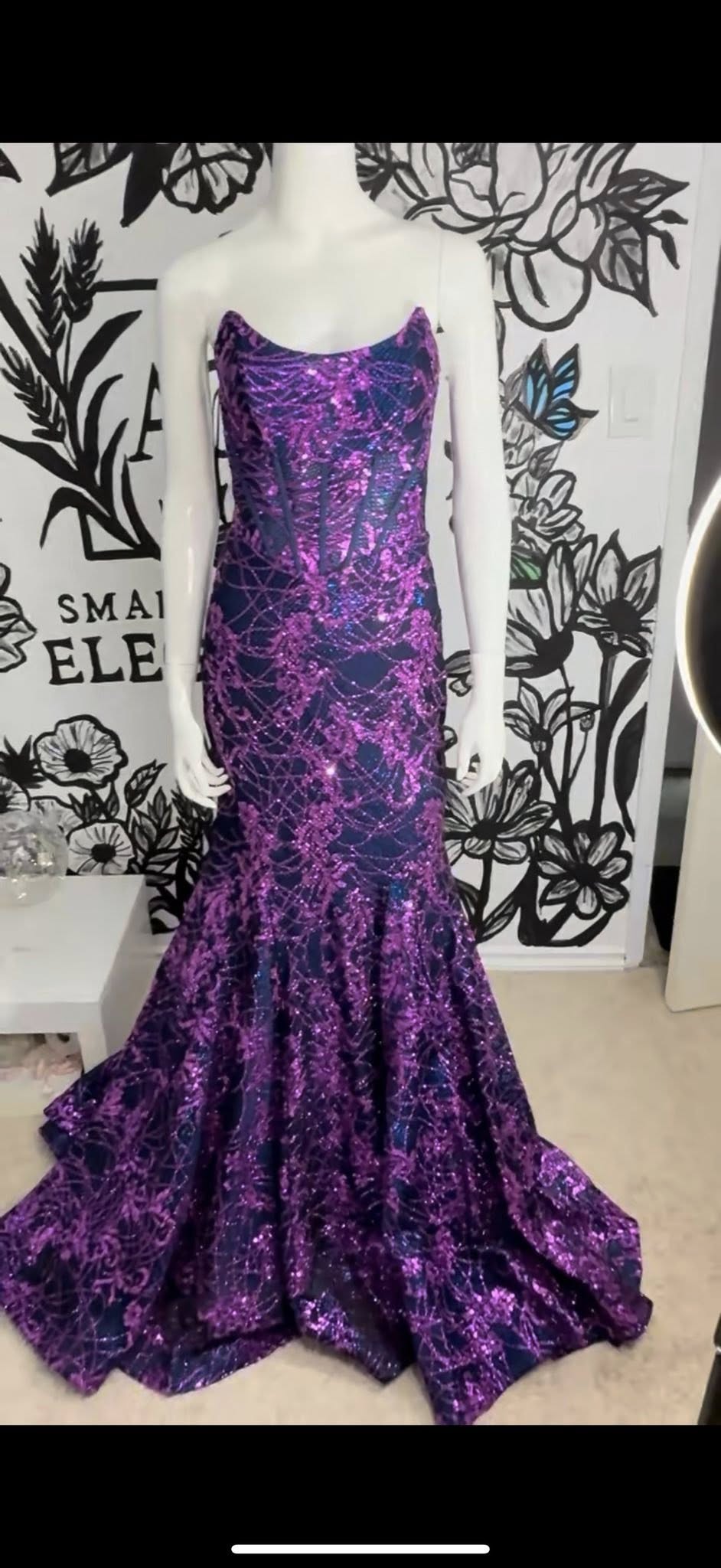 Alyce Paris Purple Multi 61887 Size 6